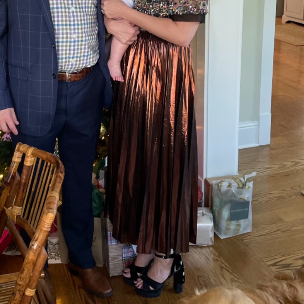 En Saison bronze midi skirt size M